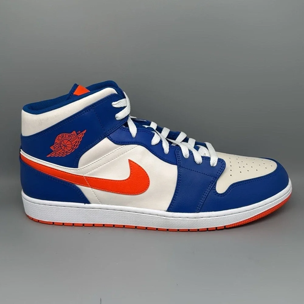 Air Jordan 1 Mid Game Royal‎ Rush Orange FD1029-400 Men's Sz 18